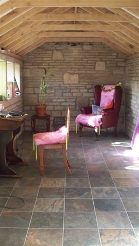 Interior of Joanne Harris's Shed - a conversation from the Shed with the Chandelier