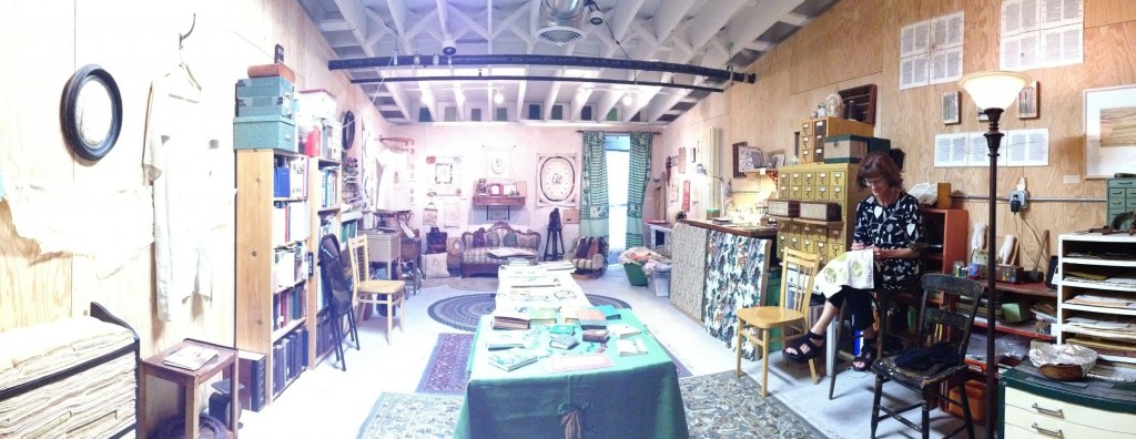 Panoramic photo taken by a friend at an open studio event Photo by Janet Fine 